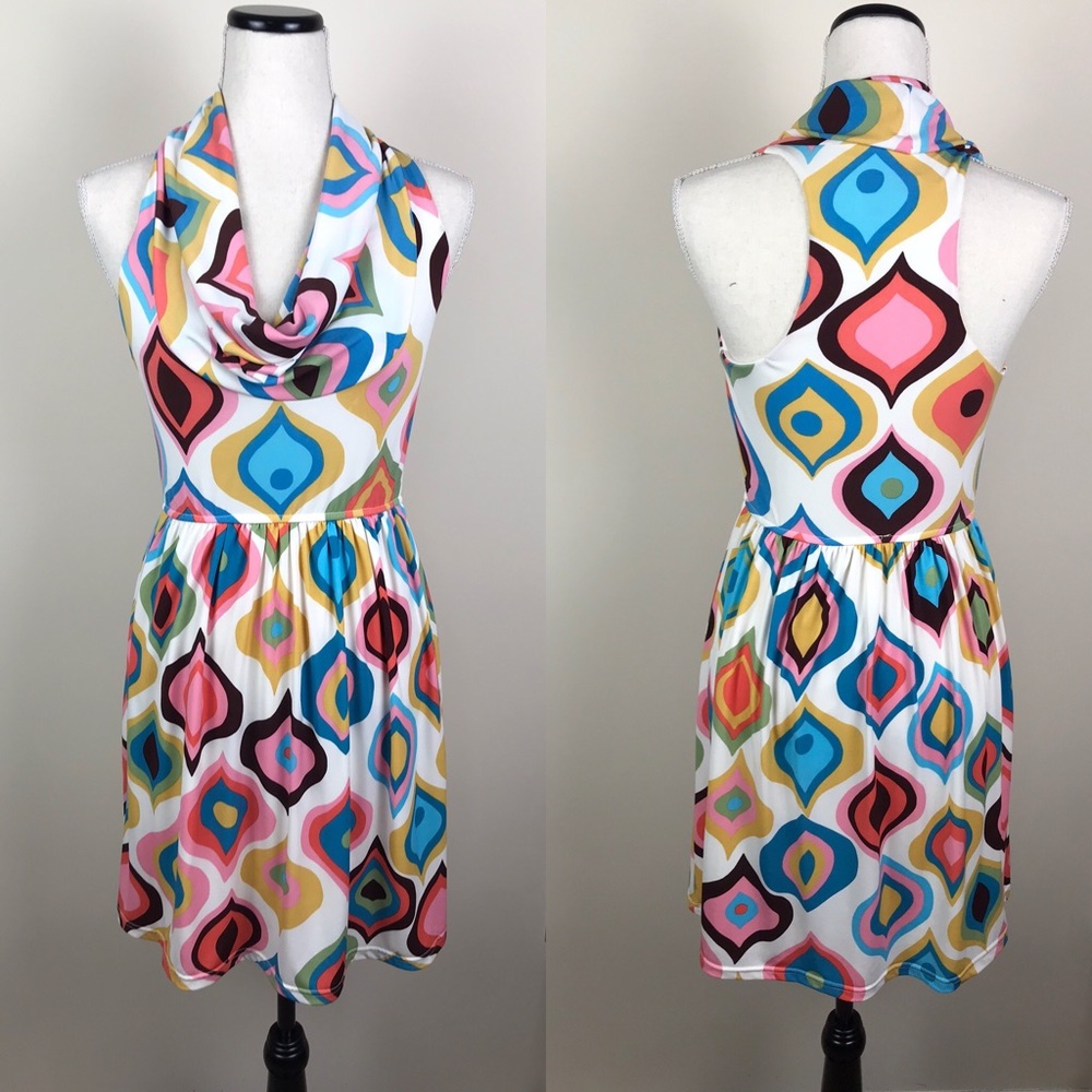 Judith March Whimsical cowl neck sleeveless dress